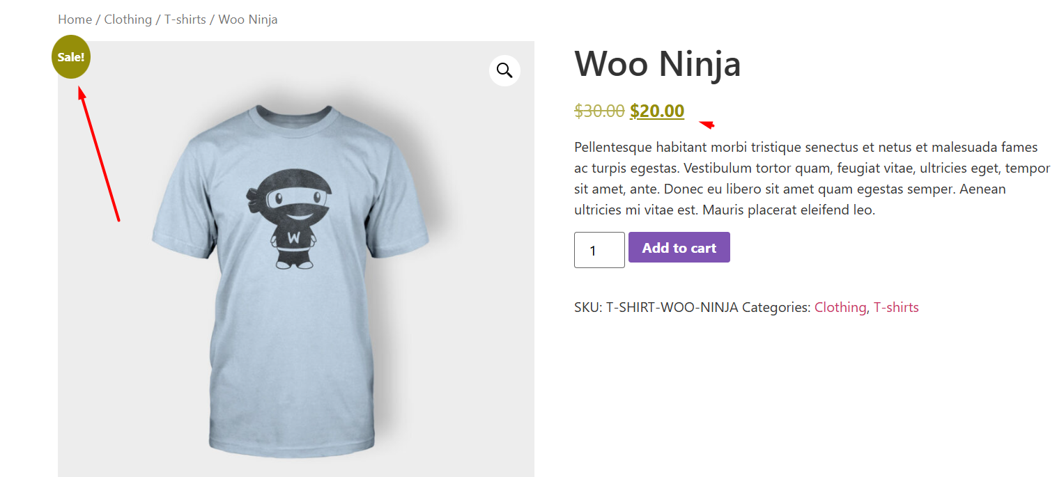 WooCommerce sale badge