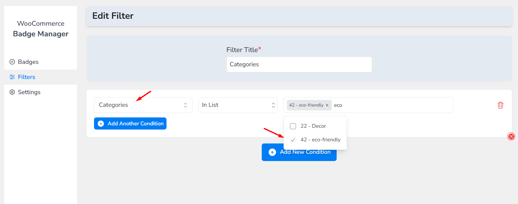 set filter