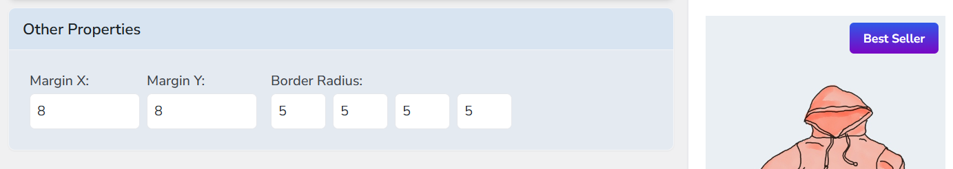 margin and radius