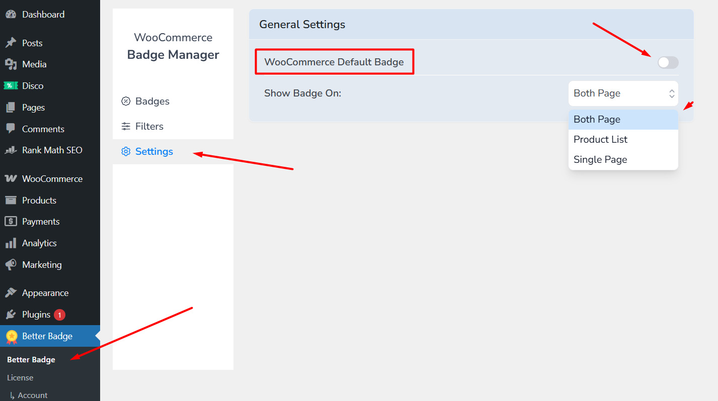 Disable built-in badge