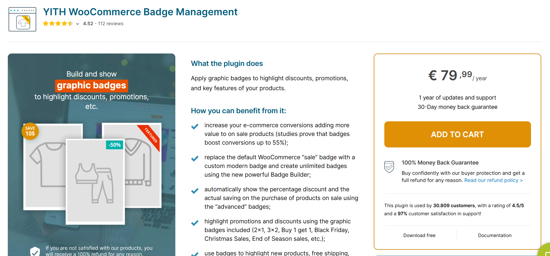 Yith badge plugin