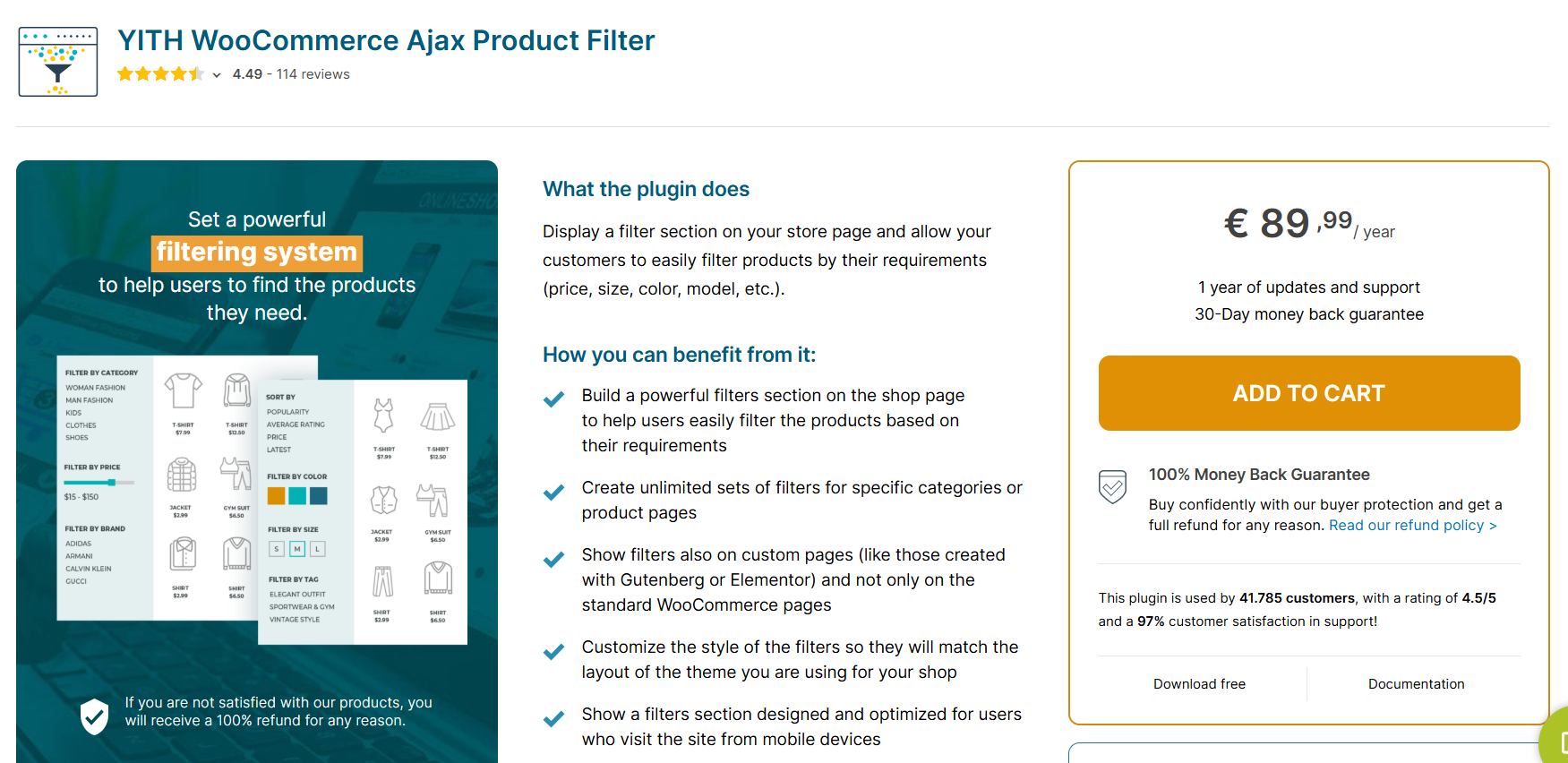 product filter
