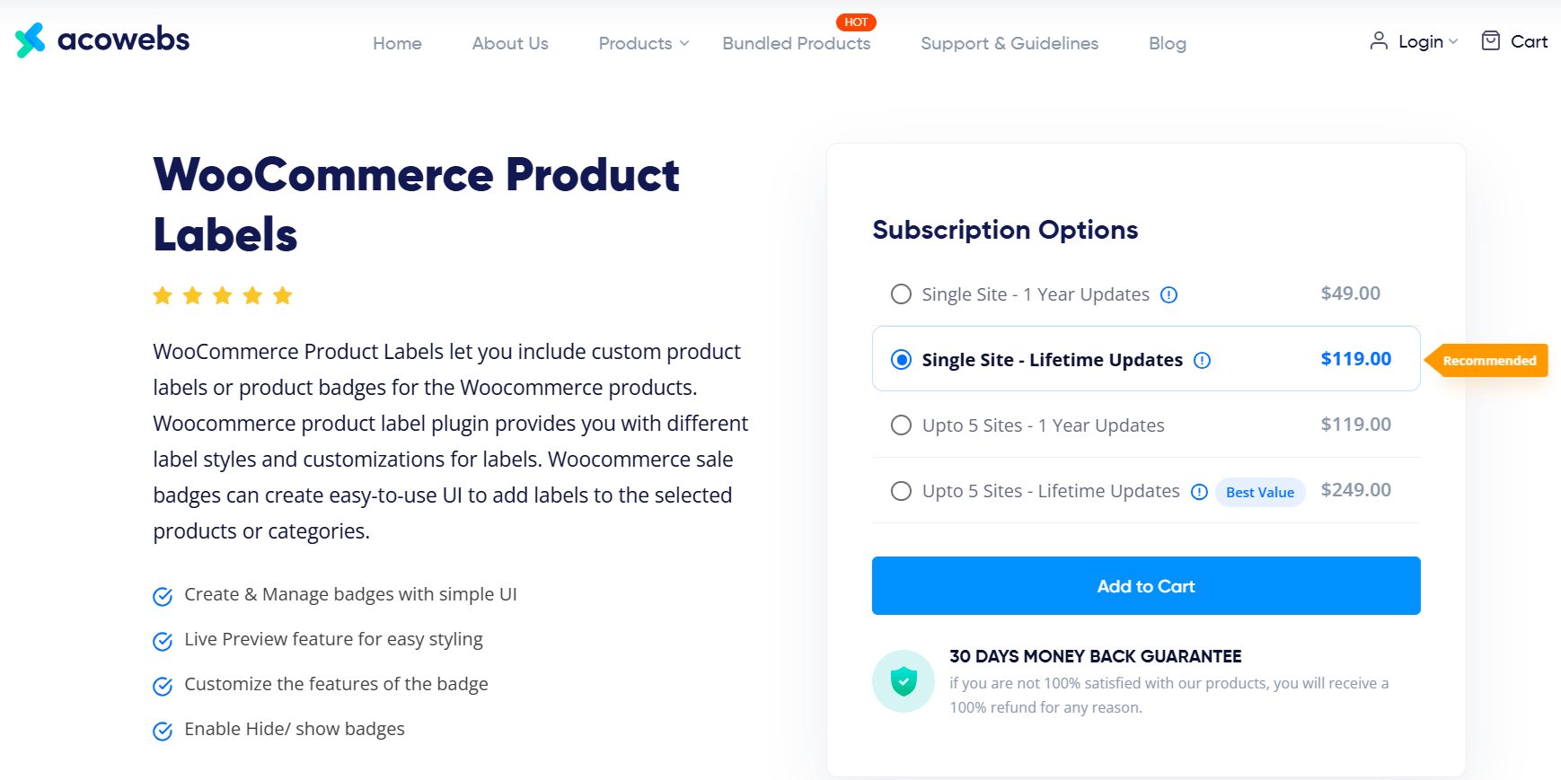 Product Labels for WooCommerce by Acowebs: Best for Template-Focused Campaigns