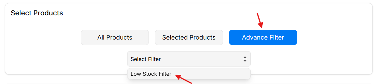 Applying a low stock filter to products in Better Badge to control badge visibility