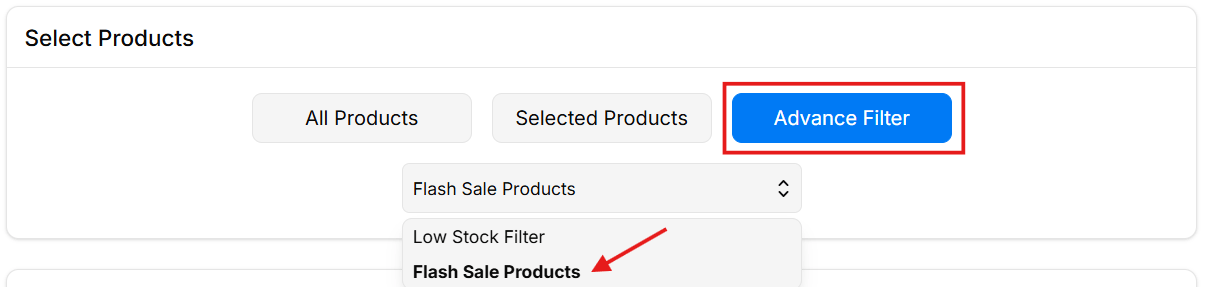 Choosing an advanced filter for badge product selection in Better Badge