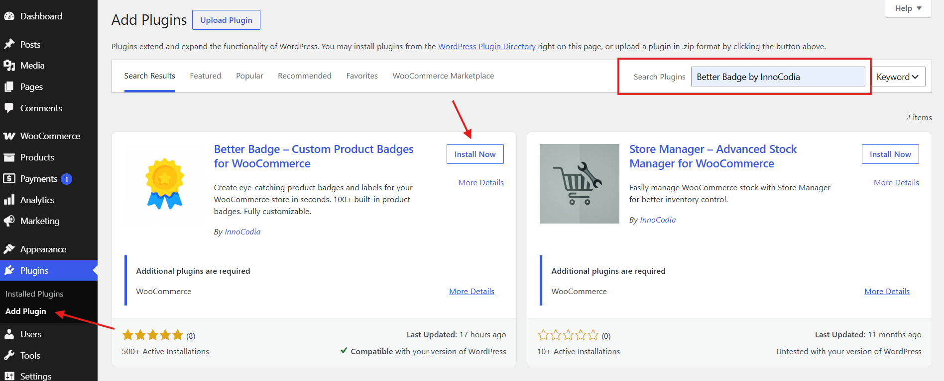Installing the Better Badge WooCommerce sale badge plugin