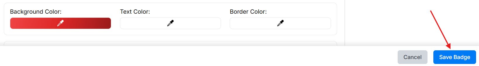 Saving a new sale badge in Better Badge settings