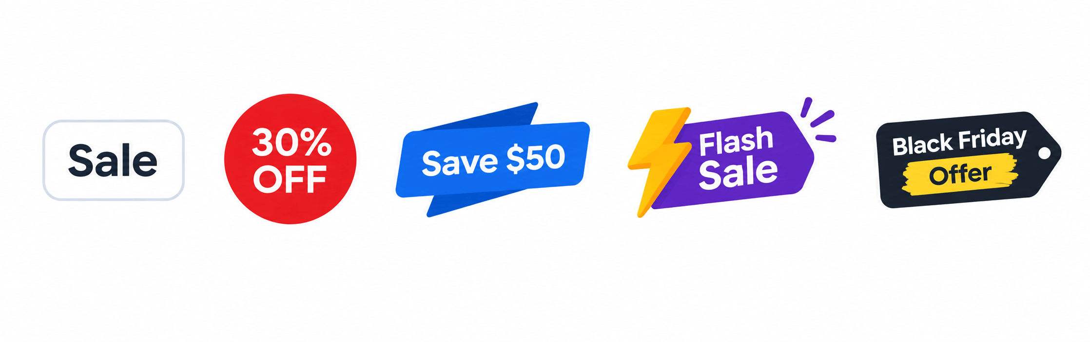 Different Types of Sale Badges or Discount Badges