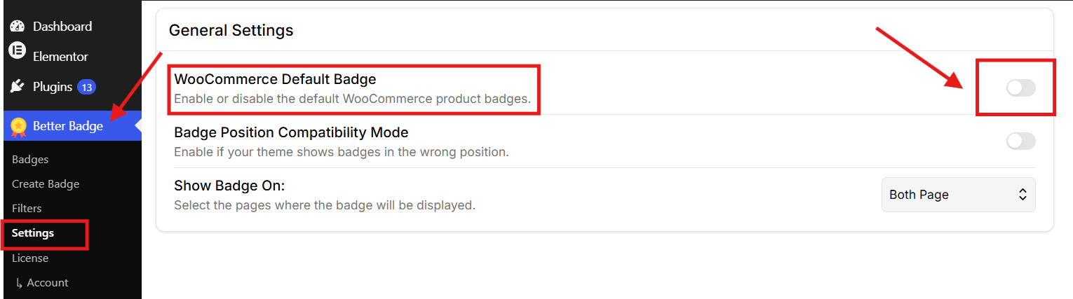 Method 2 Step 2 Hide WooCommerce Default Badge